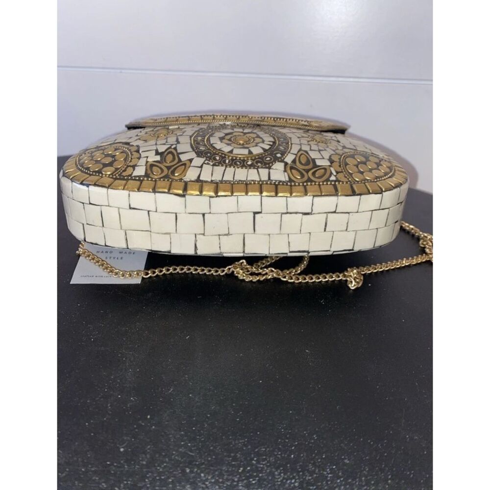 Antik Kraft Bohemian Style Womens Metal Honey Clutch/ Crossbody Bag NWT - Picture 7 of 9